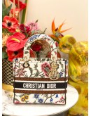 (LIKE NEW) CHRISTIAN DIOR MEDIUM LADY D-LITE TOTE BAG IN MULTICOLOR EMBROIDERED CANVAS 