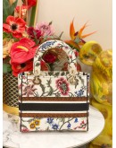 (LIKE NEW) CHRISTIAN DIOR MEDIUM LADY D-LITE TOTE BAG IN MULTICOLOR EMBROIDERED CANVAS 