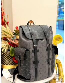 (LIKE NEW) LOUIS VUITTON CHRISTOPHER PM BACKPACK IN MONOGRAM ECLIPSE REVERSE CANVAS LEATHER