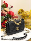 (LIKE NEW) CHANEL 19 SMALL SLING BAG IN BLACK COLOR 