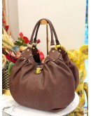 (LIKE NEW) LOUIS VUITTON MAHINA SURYA HOBO BAG IN BRONZE LEATHER 