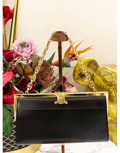 (LIKE NEW) CELINE LEATHER TOP HANDLE BAG 