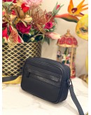 YSL SAINT LAURENT SMALL CAMP CAMERA BAG IN BLACK NYLON AND TRIMMED LEATHER
