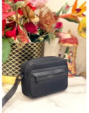 YSL SAINT LAURENT SMALL CAMP CAMERA BAG IN BLACK NYLON AND TRIMMED LEATHER