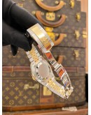 (LIKE NEW) 2019 ROLEX DATEJUST 36 HALF 18K 750 YELLOW GOLD REF 126283 JUBILEE FACTORY DIAMOND GREEN ROMAN VI IX DIAMOND DIAL 36MM AUTOMATIC WATCH -FULL SET-