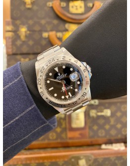 (LIKE NEW) 2004 ROLEX OYSTER PERPETUAL DATE EXPLORER II REF 16570 BLACK DIAL 40MM AUTOMATIC WATCH -FULL SET-