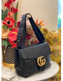 (LIKE NEW) GUCCI GG MARMONT MEDIUM IN BLACK CALFSKIN LEATHER 