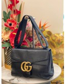 (LIKE NEW) GUCCI GG MARMONT MEDIUM IN BLACK CALFSKIN LEATHER 