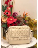 CHRISTIAN DIOR HIT THE ROAD IN CREAM CANVAS / LEATHER MESSENGER BAG 