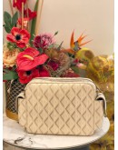CHRISTIAN DIOR HIT THE ROAD IN CREAM CANVAS / LEATHER MESSENGER BAG 