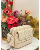 CHRISTIAN DIOR HIT THE ROAD IN CREAM CANVAS / LEATHER MESSENGER BAG 