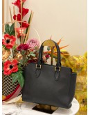 PRADA TOP HANDLE SNAP TOTE BAG IN BLACK SAFFIANO LUX LEATHER 