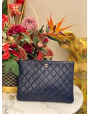 CHANEL LARGE CLUTCH QUILTED LAMBSKIN LEATHER 