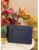 CHANEL LARGE CLUTCH QUILTED LAMBSKIN LEATHER 
