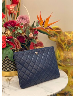 CHANEL LARGE CLUTCH QUILTED LAMBSKIN LEATHER 