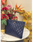 CHANEL LARGE CLUTCH QUILTED LAMBSKIN LEATHER 