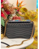 (LIKE NEW) LOUIS VUITTON NEW WAVE CHAIN MM SHOULDER BAG IN BLACK COLOUR -FULL SET-