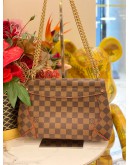 LOUIS VUITTON CAISSA CLUTCH CHERRY DAMIER EBENE CANVAS CHAIN SHOULDER BAG 
