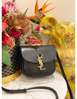 YSL SAINT LAURENT KAIA SMALL SATCHEL CROSSBODY IN BLACK