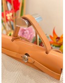 2019 HERMES HERBAG ZIP 31 TOP HANDLE AND SHOULDER BAG IN CANVAS BEIGE AND GOLD VACHE HUNTER LEATHER 