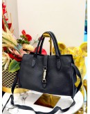 GUCCI JACKIE SOFT TOTE BAG WITH STRAP IN BLACK LEATHER 