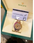 (LIKE NEW) 2011 ROLEX DAYTONA REF 116505 18K 750 EVEROSE GOLD UPGRADE 116595RBOW RAINBOW PAVE DIAMOND DIAL 40MM AUTOMATIC WATCH