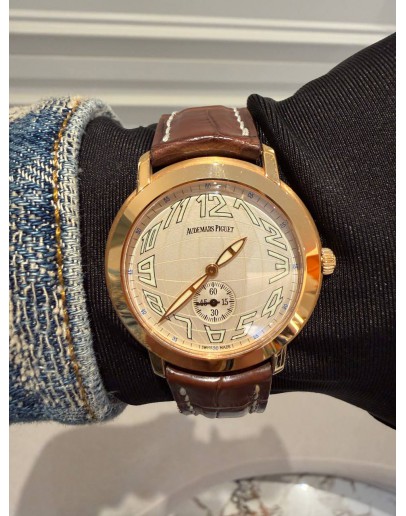 (LIKE NEW) 2010 AP AUDEMARS PIGUET JULES 18K 750 ROSE GOLD REF 15056OR LIMITED EDITION DIAL 37MM MANUAL WINDING WATCH