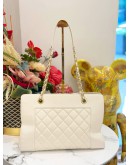 CHANEL PARIS IN ROMAN QUILTED SHOPPING TOTE BAG IN IVORY 