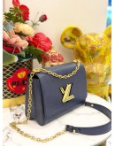 LOUIS VUITTON TWIST MM SHOULDER BAG IN DARK BLUE EPI LEATHER