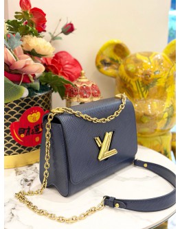 LOUIS VUITTON TWIST MM SHOULDER BAG IN DARK BLUE EPI LEATHER