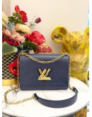 LOUIS VUITTON TWIST MM SHOULDER BAG IN DARK BLUE EPI LEATHER