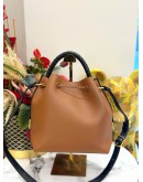 CHLOE MARCIE SMALL BUCKET BAG IN BROWN CALFSKIN LEATHER 