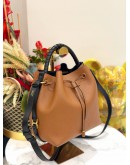 CHLOE MARCIE SMALL BUCKET BAG IN BROWN CALFSKIN LEATHER 