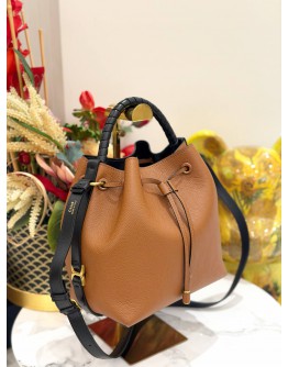 CHLOE MARCIE SMALL BUCKET BAG IN BROWN CALFSKIN LEATHER 