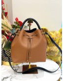 CHLOE MARCIE SMALL BUCKET BAG IN BROWN CALFSKIN LEATHER 