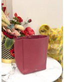 CELINE SANGLE SMALL BUCKET BAG IN RUBY RED GRAINED CALFSKIN LEATHER 