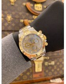 (LIKE NEW) 2005 ROLEX DAYTONA COSMOGRAPH HALF 18K 750 YELLOW GOLD REF 116523 CEMENT GRAY DIAL 40MM AUTOMATIC WATCH