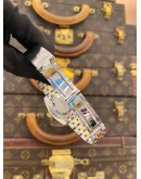 (LIKE NEW) 2011 TUDOR CLASSIC DATE REF 22023 HALF 18K 750 YELLOW GOLD DIAMOND BEZEL DIAMOND DIAL 28MM AUTOMATIC WATCH -FULL SET-