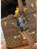 2022 GRAHAM CHRONOFIGHTER OVERSIZE REF 2CCAU.B09A GREEN FLASH DIAL WITH YELLOW ARABIC NUMERALS 47MM AUTOMATIC WATCH