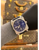 2015 BELL & ROSS BR 03-92 REF BR0392 STEEL BLUE DIAL 42MM AUTOMATIC WATCH
