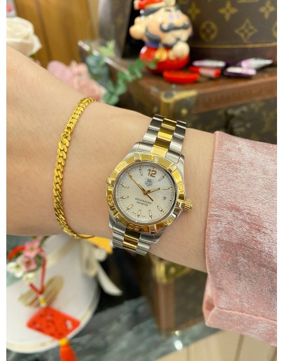 2016 TAG HEUER AQUARACER LADY REF WAF1424 WHITE MOTHER OF PEARL DIAL 27MM QUARTZ WATCH -FULL SET-