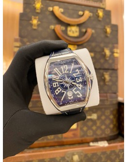 (BRAND NEW) 2024 FRANCK MULLER VANGUARD REF YACHTING V41 SC DT YACHTING SUNBURST BLUE DIAL 45MM AUTOMATIC WATCH -FULL SET-