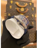 (BRAND NEW) 2024 FRANCK MULLER VANGUARD REF YACHTING V41 SC DT YACHTING SUNBURST BLUE DIAL 45MM AUTOMATIC WATCH -FULL SET-