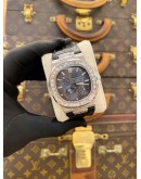 (LIKE NEW) PATEK PHILIPPE NAUTILUS AFTER DIAMOND 18K 750 WHITE GOLD REF 5712G BLUE DIAL 40MM X 38MM AUTOMATIC WATCH