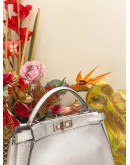 FENDI METALLIC SILVER SELLERIA PEEKABOO TOTE BAG 