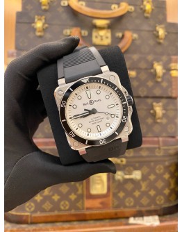 2022 BELL & ROSS BR 03-92 STEEL DIVER REF BR0392 WHITE PANDA DIAL 42MM AUTOMATIC WATCH -FULL SET-