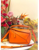 LOEWE PUZZLE BAG IN ORANGE CALFSKIN LEATHER 
