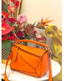 LOEWE PUZZLE BAG IN ORANGE CALFSKIN LEATHER 