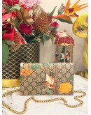 GUCCI GG SUPREME CANVAS IN MULTICOLORED BIRD AND FLORAL PRINT SLING CHAIN BAG