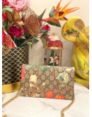 GUCCI GG SUPREME CANVAS IN MULTICOLORED BIRD AND FLORAL PRINT SLING CHAIN BAG